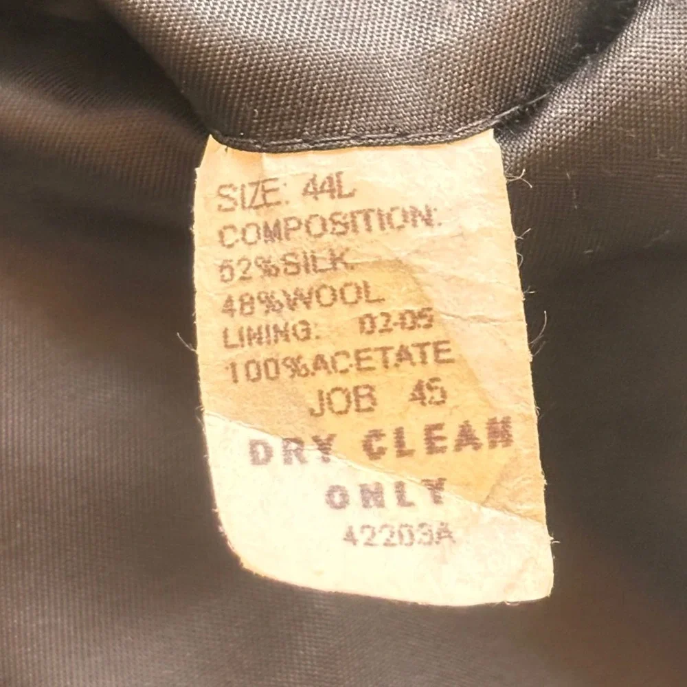 JOS. A. BANK Houndstooth Blazer 44L Brown Silk Wool Sport Jacket Preppy Classic